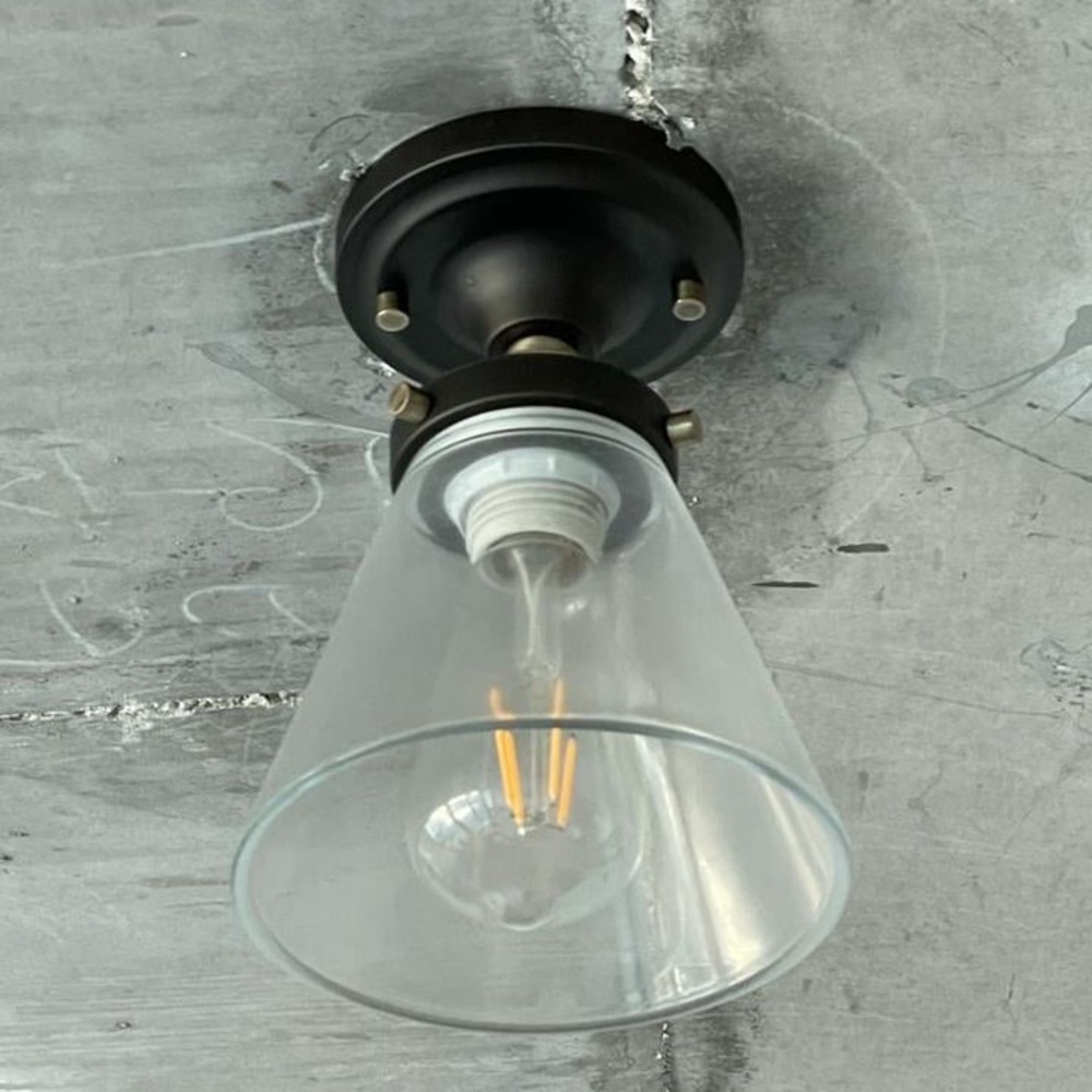 Bronze and antique brass ceiling light fixture